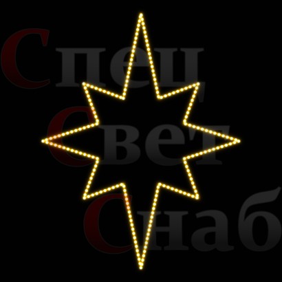 Макушка Северная звезда на елку 2D тепло-белая 100см